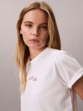 White Relaxed Script Logo T-shirt  Women