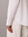 White Emblem Jacquard Relaxed Poplin Shirt  Women