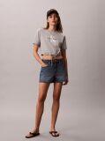 Grey Cropped Drawstring Hem T-Shirt  Women