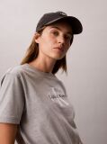 Grey Cropped Drawstring Hem T-Shirt  Women