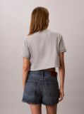 Grey Cropped Drawstring Hem T-Shirt  Women