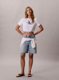 White Cropped Drawstring Hem T-Shirt  Women