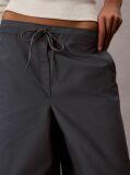 Blue Ripstop Drawstring Tucked Knee Trousers  Women