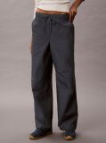 Blue Ripstop Drawstring Tucked Knee Trousers  Women
