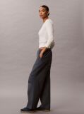 Blue Ripstop Drawstring Tucked Knee Trousers  Women