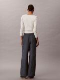 Blue Ripstop Drawstring Tucked Knee Trousers  Women