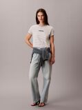 Grey Stripe Logo Crew Neck T-Shirt  Women