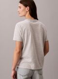 Grey Stripe Logo Crew Neck T-Shirt  Women