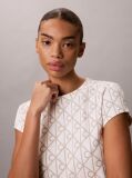 White Emblem Print Cropped T-Shirt  Women