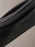 Black Smooth Leather Monologo Card Holder  Men
