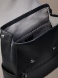 Black Emblem Hardware Flap Closure Backpack  Men