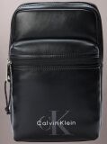Black Monologo Webbing Strap Sling Bag  Men