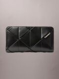Black Patchwork Logo Passport Wallet  Women