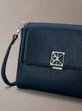 Blue Pebble Grain Crossbody Bag  Women