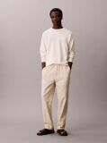 Beige Linen Cotton Drawstring Trousers  Men