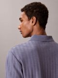 Blue Textured Stripe Polo Shirt  Men