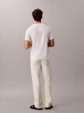 White Slim Fit Logo Patch Fluid Cotton T-Shirt  Men