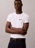White Split Graphic Logo T-Shirt  Men