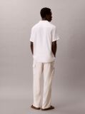 White Relaxed Straight Linen Blend Cargo Pants  Men
