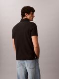 Black Classic Fit Micro Waffle Knit Polo Shirt  Men