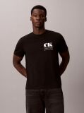 Black Logo Graphic Crew Neck T-Shirt  Men