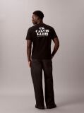 Black Logo Graphic Crew Neck T-Shirt  Men