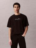 Black Logo Graphic Crew Neck T-Shirt  Men