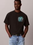 Μαύρο T-Shirt Με Γραφικό Λογότυπο Palm Και Στρογγυλή Λαιμόκοψη  Άνδρας
