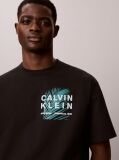 Μαύρο T-Shirt Με Γραφικό Λογότυπο Palm Και Στρογγυλή Λαιμόκοψη  Άνδρας