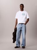 Λευκό T-Shirt Με Γραφικό Λογότυπο Palm Και Στρογγυλή Λαιμόκοψη  Άνδρας