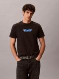 Μαύρο T-Shirt Με Washed Φινίρισμα Και Γραφικό Λογότυπο  Άνδρας