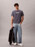 Μπλε T-Shirt Με Washed Φινίρισμα Και Γραφικό Λογότυπο  Άνδρας