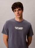 Μπλε T-Shirt Με Washed Φινίρισμα Και Γραφικό Λογότυπο  Άνδρας