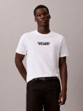 Λευκό T-Shirt Με Washed Φινίρισμα Και Γραφικό Λογότυπο  Άνδρας