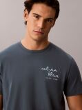 Μπλε T-Shirt Με Γραφικό Λογότυπο Και Στρογγυλή Λαιμόκοψη  Άνδρας