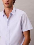 Purple Short Sleeve Oxford Cotton Shirt  Men