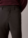 Black Slim Tropical Wool Trousers  Men