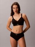 Black Lightly Lined Bralette - Graphic Monogram Microfibre Stretch  Women