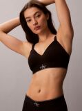 Black Lightly Lined Bralette - Graphic Monogram Microfibre Stretch  Women