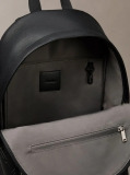 Black Embossed Logo Dome Backpack  Men