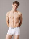 White 3 Pack Low Rise Trunks - Cotton Stretch  Men