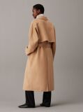 Brown Double Face Wool Wrap Coat  Women