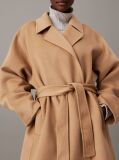Brown Double Face Wool Wrap Coat  Women