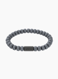 Grey Barrel Bead Bracelet  Men