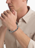 Grey CΚ Metallic Waves Bracelet  Men