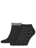 Black Calvin Klein CK Logo Men's Sneaker Socks 2 pack  Men