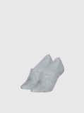 Grey 2 Pack Invisible Socks   Women