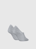 Grey 2 Pack Invisible Socks   Women