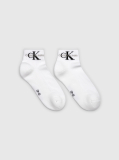 White Quarter Socks 2 Pack Monogram  Men