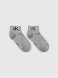 Grey 2 Pack Monogram Quarter Socks  Women